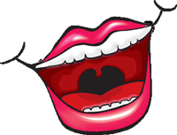 Gif animé bouche rire